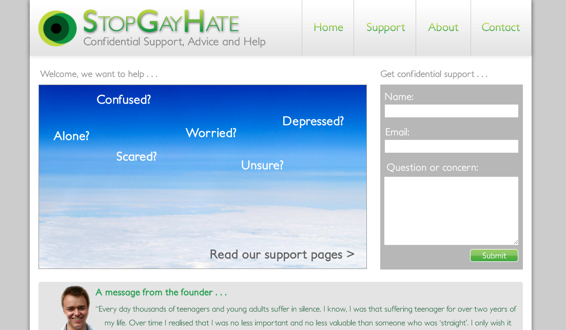 StopGayHate - Website Design, Photography and Forums