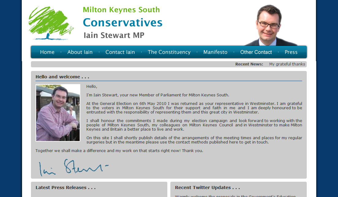 Iain Stewart MP - Website Design